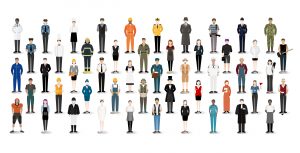 Illustration vector of various careers and professions