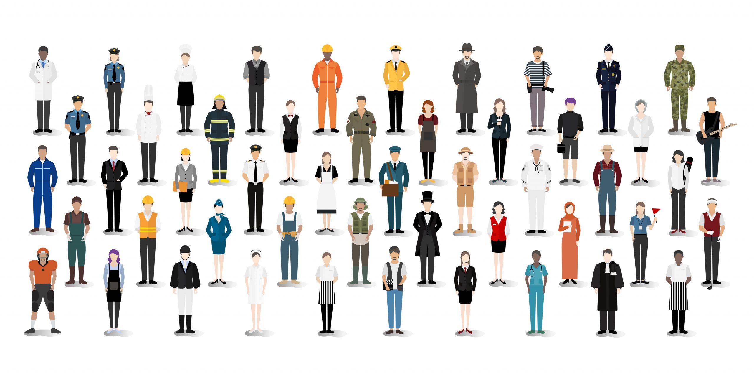 Illustration vector of various careers and professions