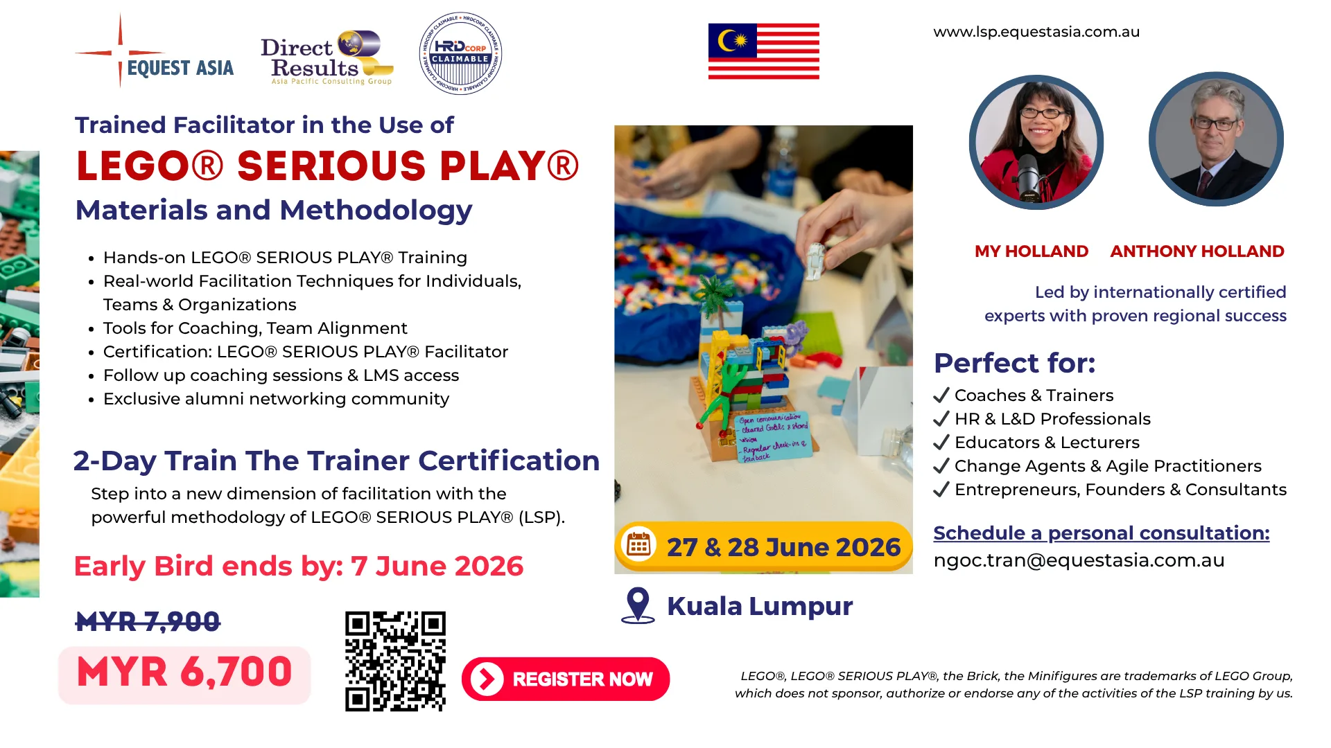 [kuala Lumpur] Train-the-Trainer Certification in the Use of LEGO® SERIOUS PLAY® Methodology [27 & 28 June 2026]